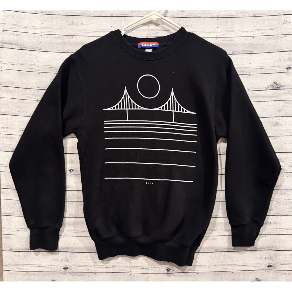 CULK Mens Crewneck Sweater Sz XS Fleece Golden Gate Graphic Pullover Sweatshirt